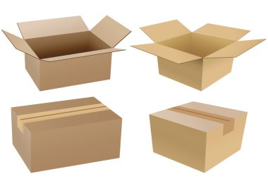 Set of carton boxes clipart