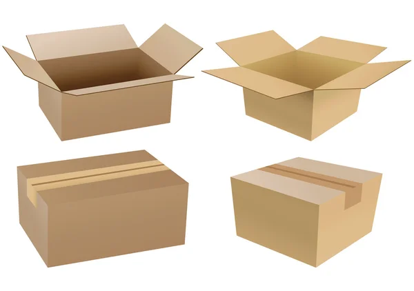 Ensemble de boîtes en carton — Image vectorielle