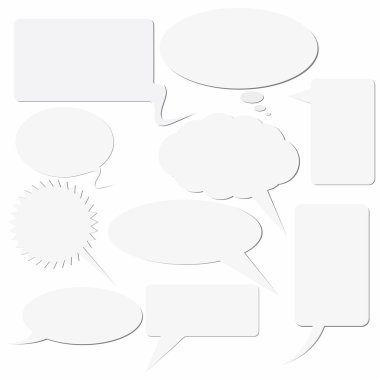 Set of dialog boxes on white background. clipart