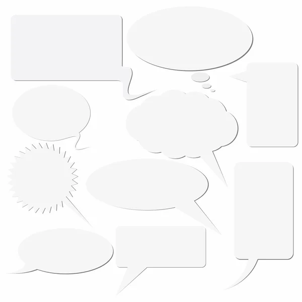 Ensemble de boîtes de dialogue sur fond blanc . — Image vectorielle