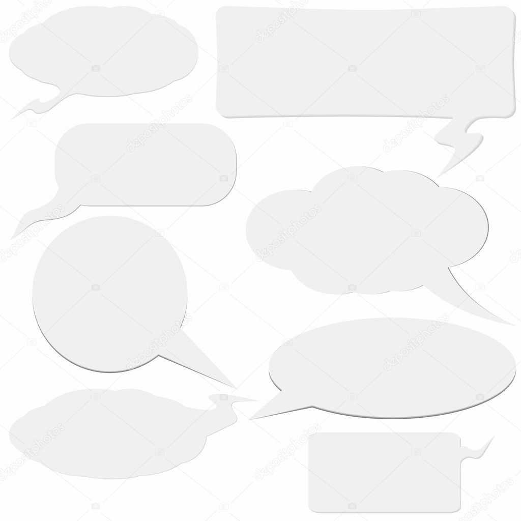Dialogue boxes on white background