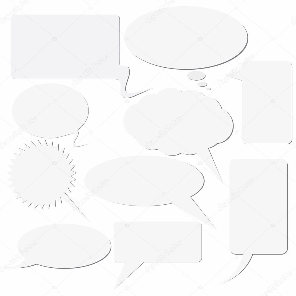 Set of dialog boxes on white background.