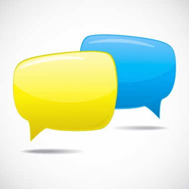 Speech bubbles, conversation in progress clipart