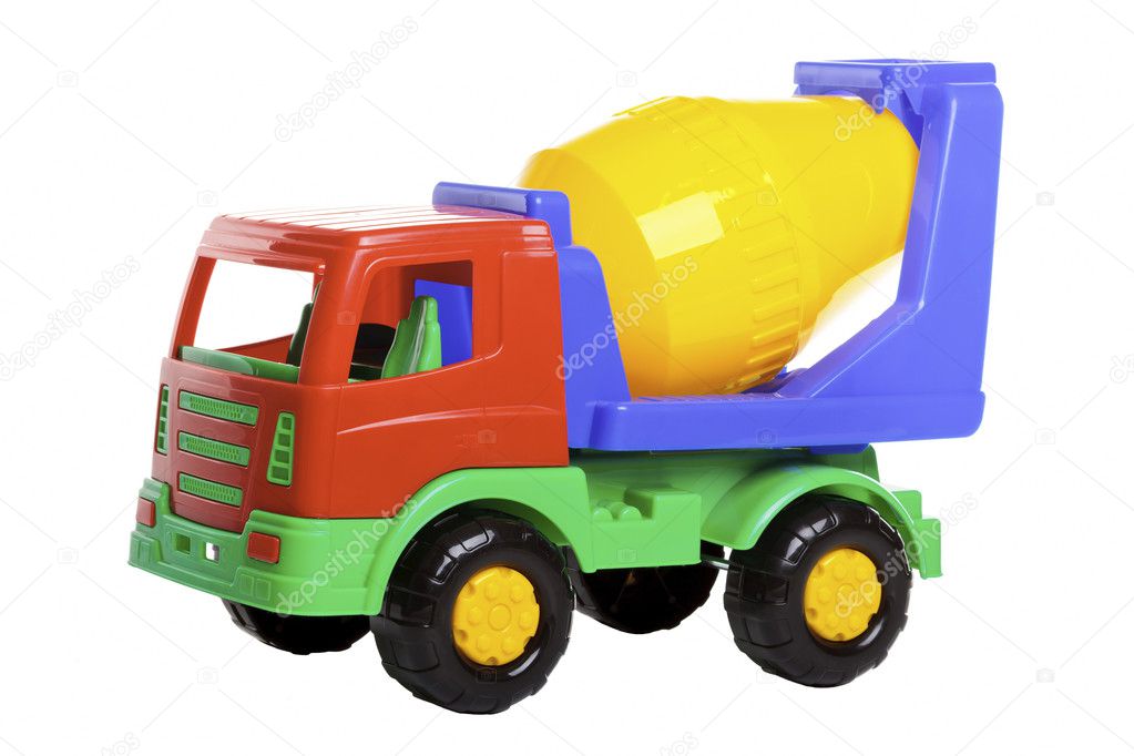 Cement Mixer Truck isolated on white background.