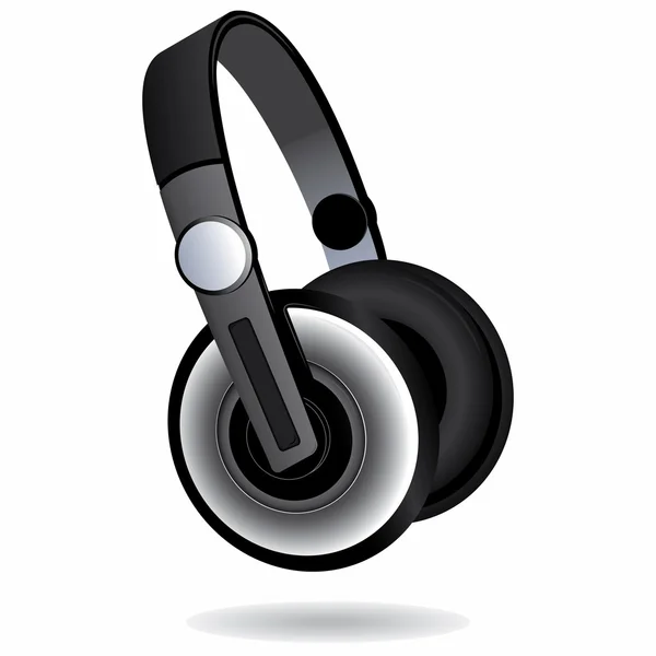 stock vector Black headphones isolated on white background