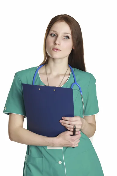 Female Doctor White Background — Stock Photo, Image