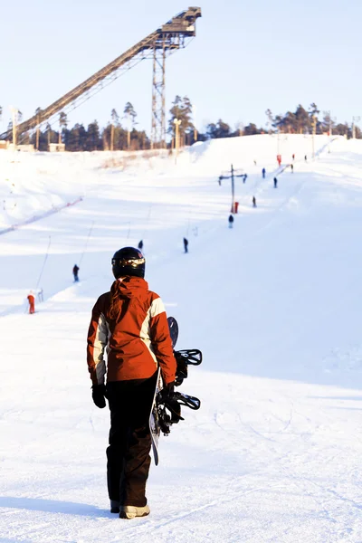 Snowboarder Auf Dem Hügel — Stockfoto