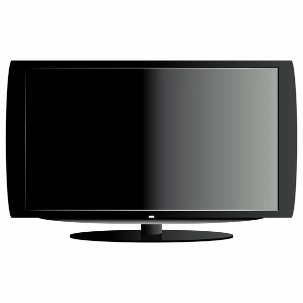 Modern LCD TV set on white background. — Stock Vector
