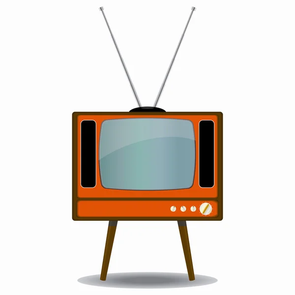 Винтажный телевизор с антенной — стоковый вектор