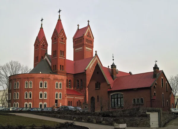 Kościół katolicki w centrum miasta Mińsk, Białoruś. — Zdjęcie stockowe