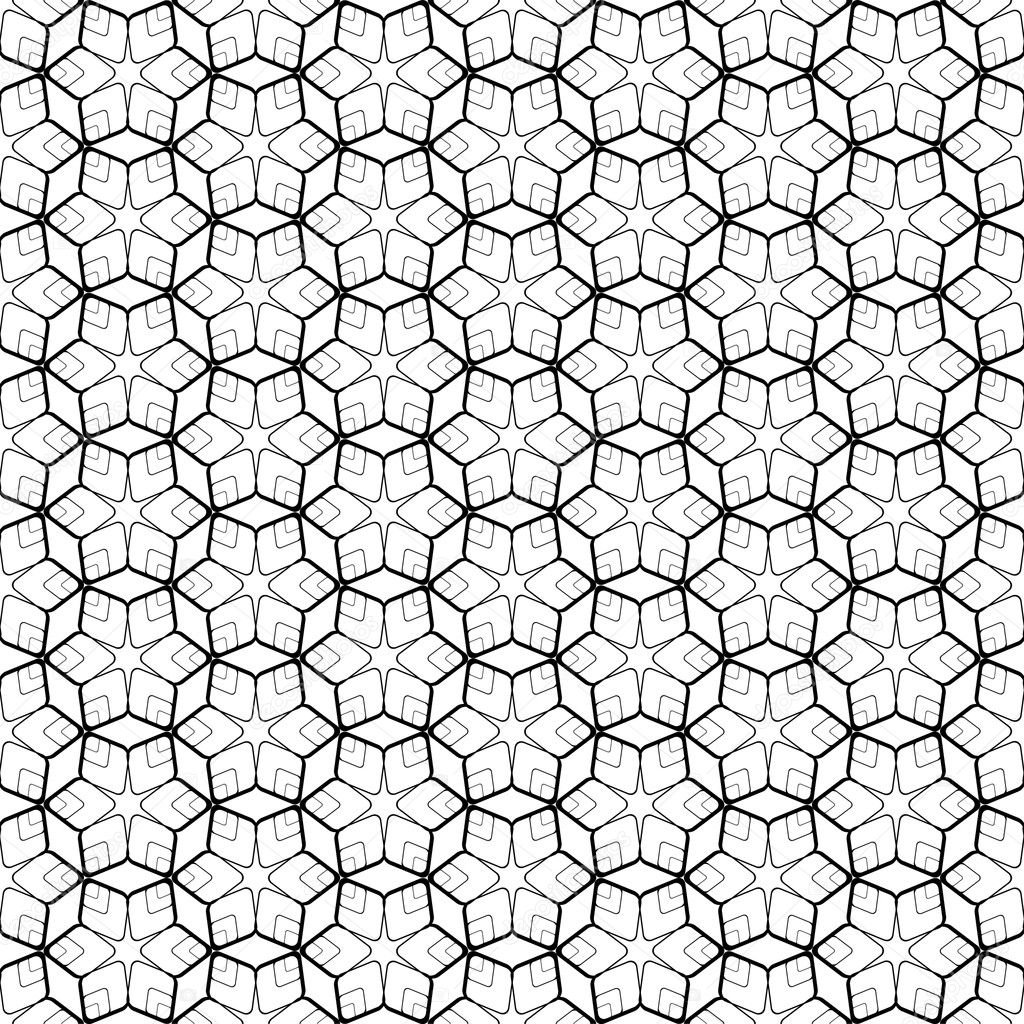 Seamless geometric pattern with hexagonal elements.