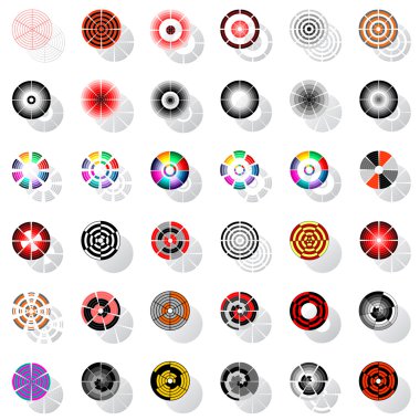 Design elements set with rotation. clipart