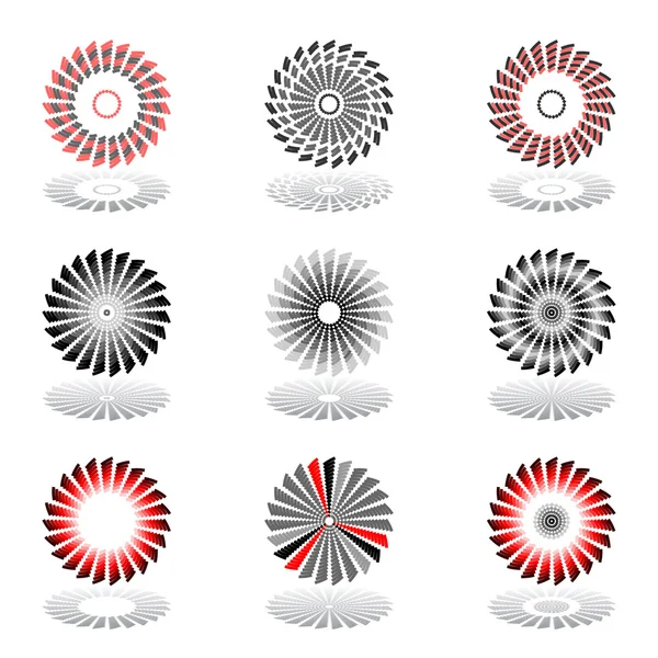 Eléments de conception avec mouvement de rotation. Ensemble . — Image vectorielle