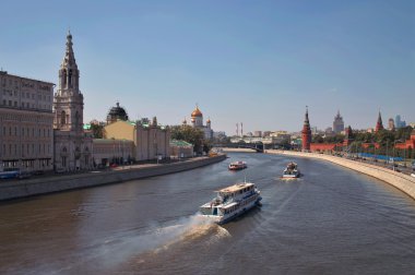 Moscow-river in the center of Moscow, Russia. clipart
