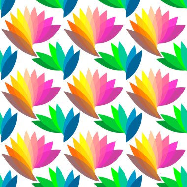 kesintisiz renkli çiçek desenli. fantezi tasarım.