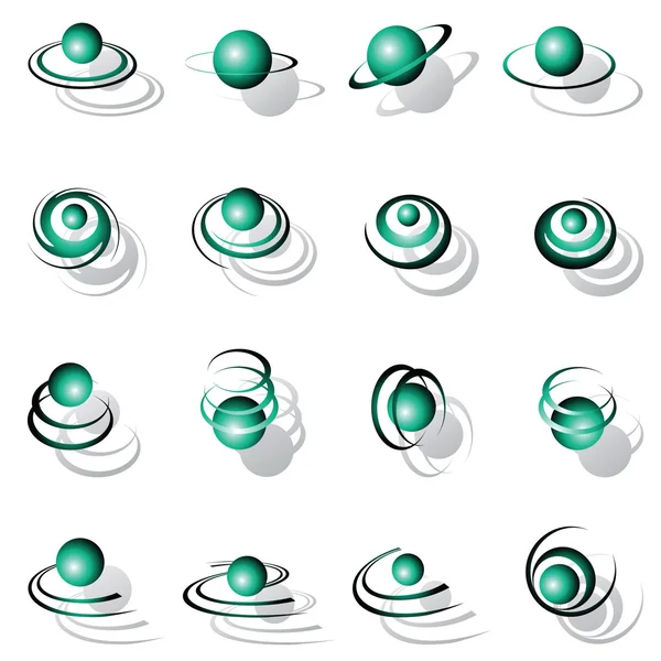 Rotación y movimiento en espiral. Elementos de diseño conjunto . — Vector de stock