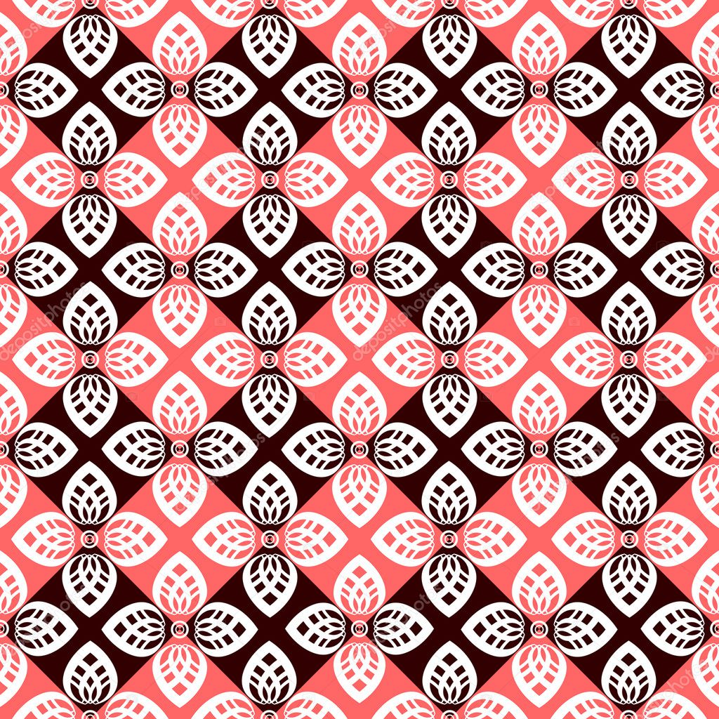 Seamless floral checked pattern.