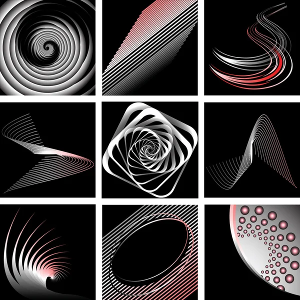 Décors Abstraits Ensemble Illustration Vectorielle — Image vectorielle