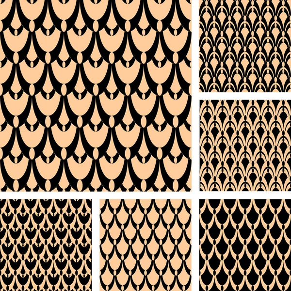 Conjunto de patrones sin costura . — Archivo Imágenes Vectoriales