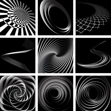 Abstract backdrops with swirling movement. clipart