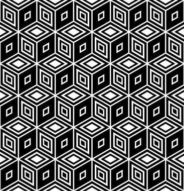 Op art design. Seamless geometric rhombuses pattern. clipart