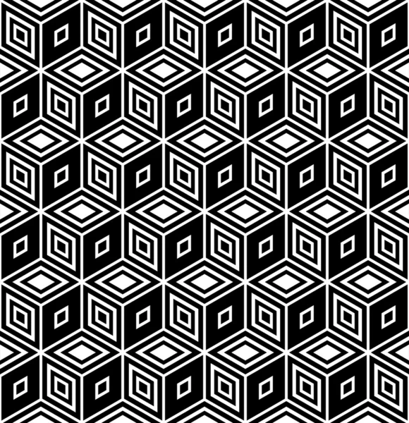 Op art design. Seamless geometric rhombuses pattern. — Stock Vector
