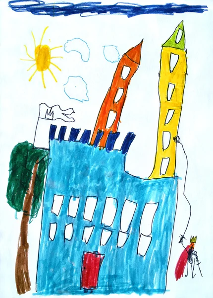Obraz dziecka bajkowy zamek. — Zdjęcie stockowe