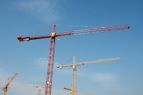 Tower cranes at a construction site