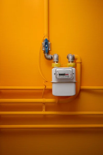 Tubos e medidor de gás — Fotografia de Stock