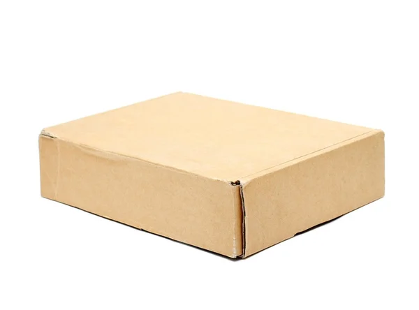 Картонная Коробка Белом Фоне — стоковое фото