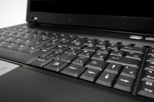 Μαύρο Laptop Closeup Λεπτομέρεια — Φωτογραφία Αρχείου