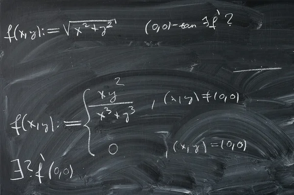 Lección Matemáticas Escuela Pizarra Con Símbolos Matemáticos —  Fotos de Stock