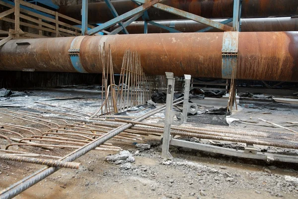 Underground Construction Concrete Metal Structures — Stock Photo, Image