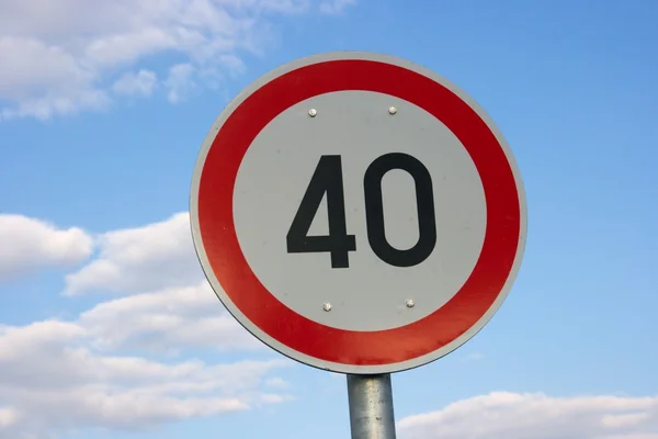 Speed Limit Traffic Sign Blue Sky — Stock Photo, Image
