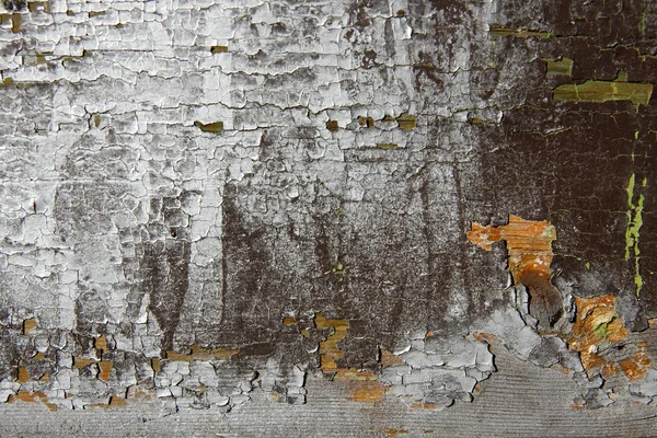Pintura Texturizada Cayendo Pedazos Sobre Una Superficie Madera — Foto de Stock