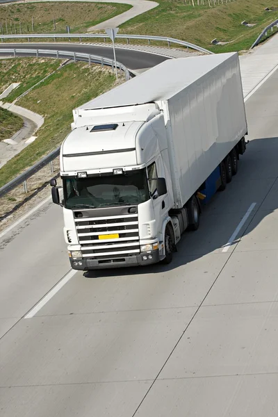 White Truck Highway — Stock Photo, Image