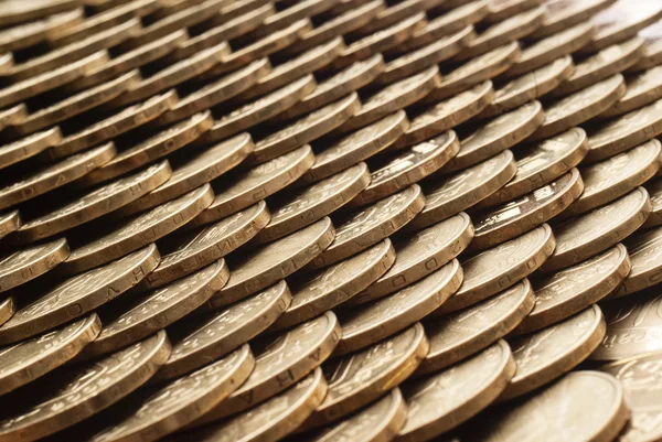 Wand aus Münzen — Stockfoto