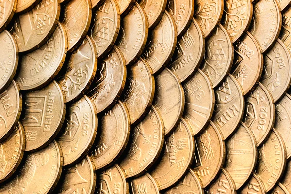 Wall from coins — Stock Photo, Image