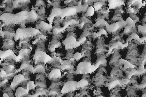 Snow Stuck Waves Metal Fence Winter — Stock Photo, Image