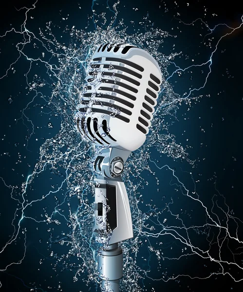 Microfone na água — Fotografia de Stock