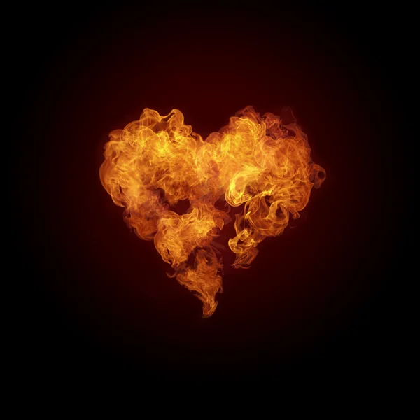 Heart in Fire — Stock Photo, Image