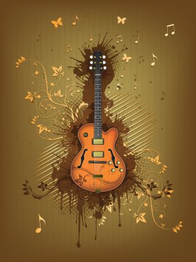 Retro Electric Guitar clipart