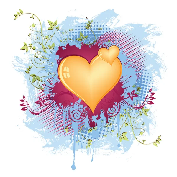 Сердце Дню Святого Валентина Цветочным Резюме Изолированы Белом Фоне Вектор — стоковый вектор