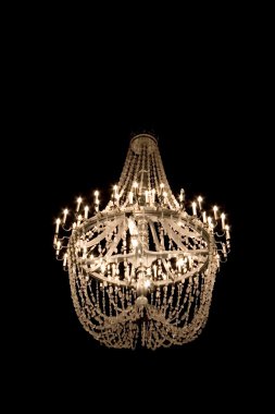 Chandelier in salt mine clipart