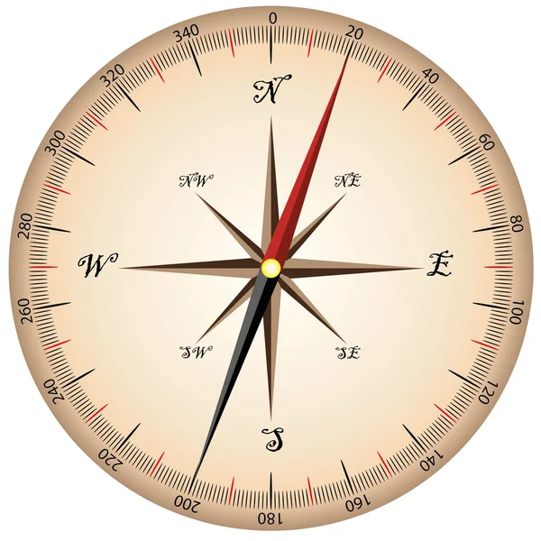 Vektorové hnědé kompas — Stockový vektor
