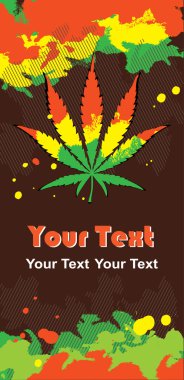 Cannabis leaf and rastafarian colors clipart