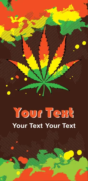 大麻叶和塔法里教徒的颜色 — 图库矢量图片