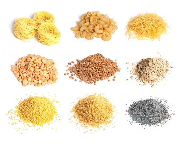 stock image Cereal, macaroni and seeds collection