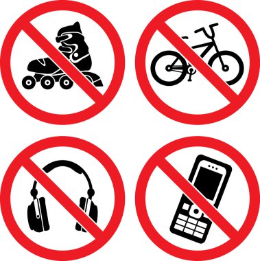 Forbidding Vector Signs clipart