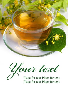 Linden tea and flowers clipart